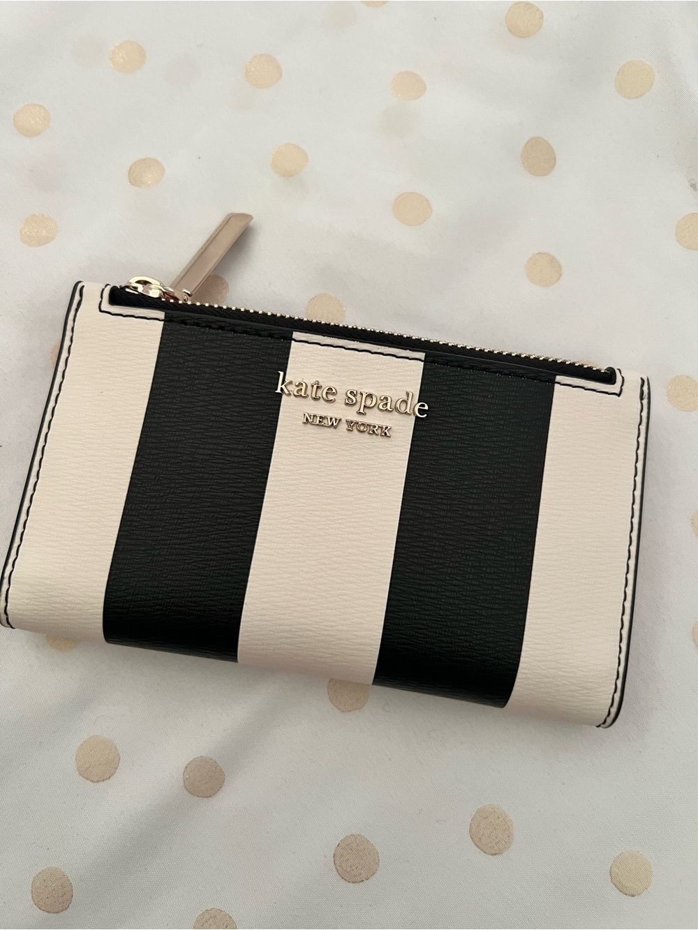 kate spade Black and White Striped Wallet